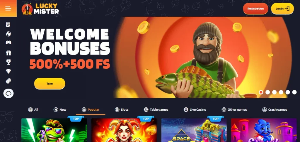 Lucky Mister main page